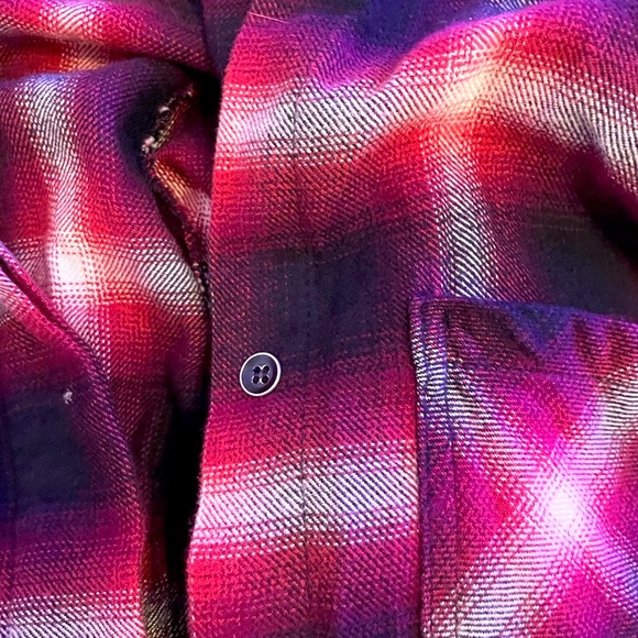 Bella Dahl Red Plaid Frayed Flannel Shirt LIKE NEW - Picture 16 of 16